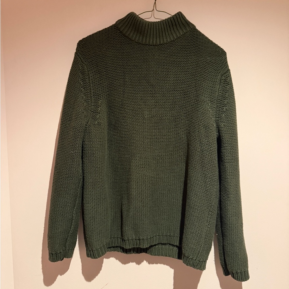 Spiegel classic Hunter Green mock turtleneck sweater